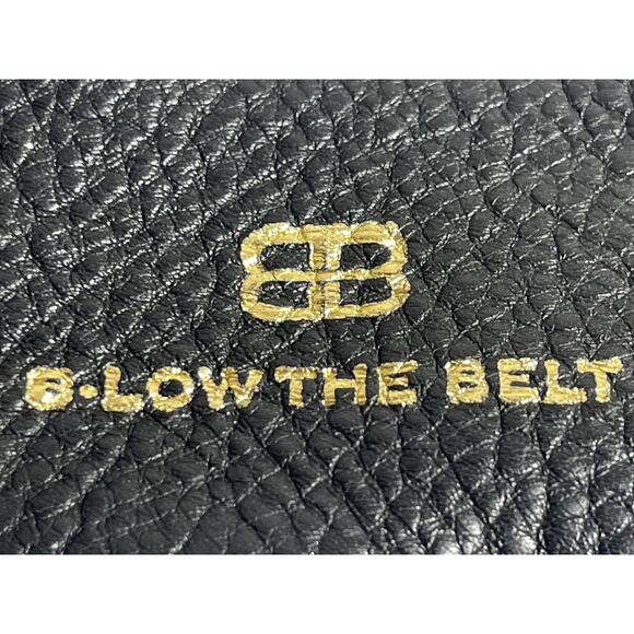 BTB B-low The Belt Black 100% Leather Pebbled Gold Buckle Waist Belt Size OS main image 5